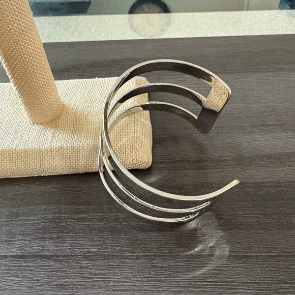 Silver 3 Line Cuff Bracelet - Picture 4 of 5